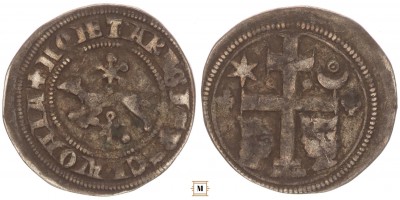 Szlavón denár IV. Béla 1235-70 lilom-liliom ÉHSz 3