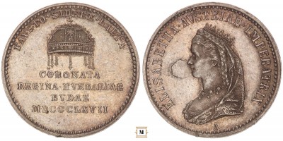 Sissi budai koronázására zseton 1867 Latin feliratos