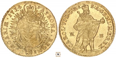 III. Károly dukát 1734 KB