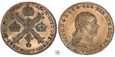 II. Lipót 1/4 koronatallér 1792 B