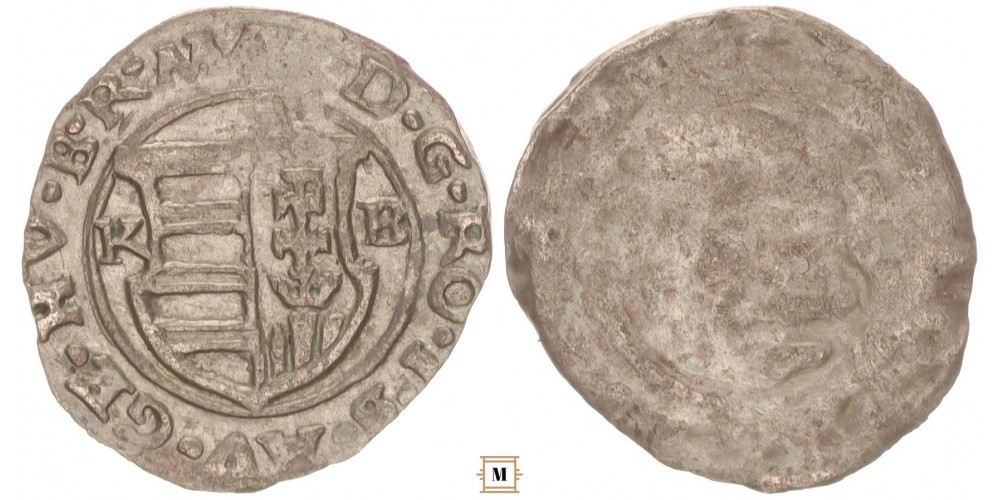 II. Mátyás 1608-19 denár incuse (!)