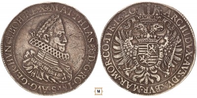 II. Mátyás tallér 1620 KB