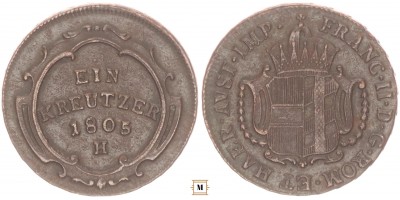 II. Ferenc 1 krajcár 1805 H