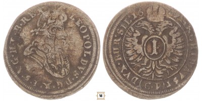 I. Lipót 1 krajcár 1697 CB Brieg