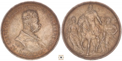 Ferenc József 1 korona Milleniumi 1896 KB