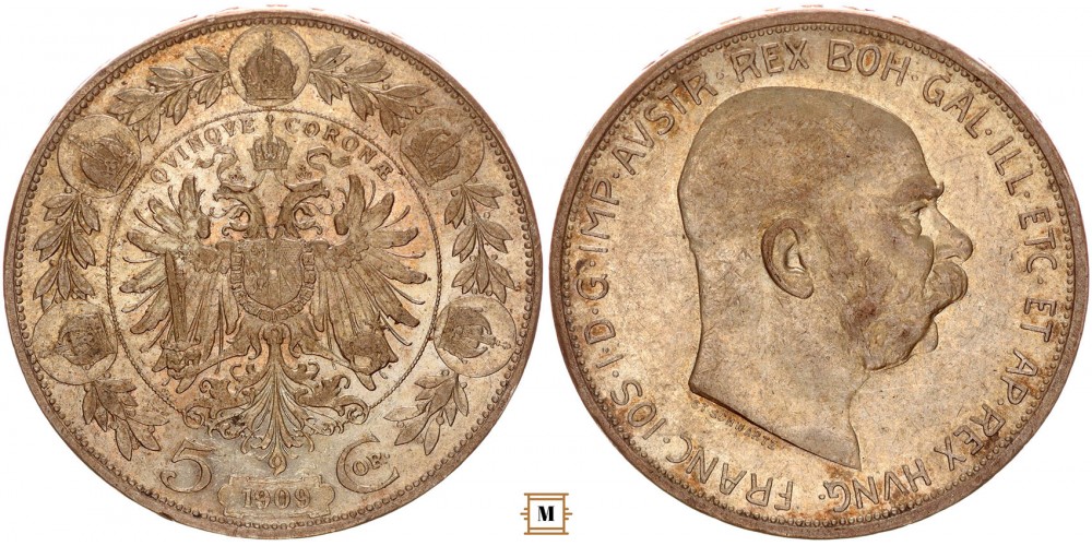 Ausztria 5 korona 1909