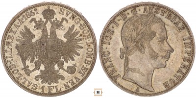 Ausztria, 1 florin 1861 A