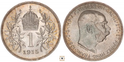 Ausztria, 1 corona 1915 vjn.