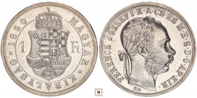 Ferenc József 1 forint 1890 KB Fiume