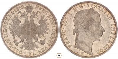 Ferenc József 1 florin 1859 B