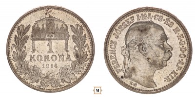 Ferenc József 1 korona 1914 KB