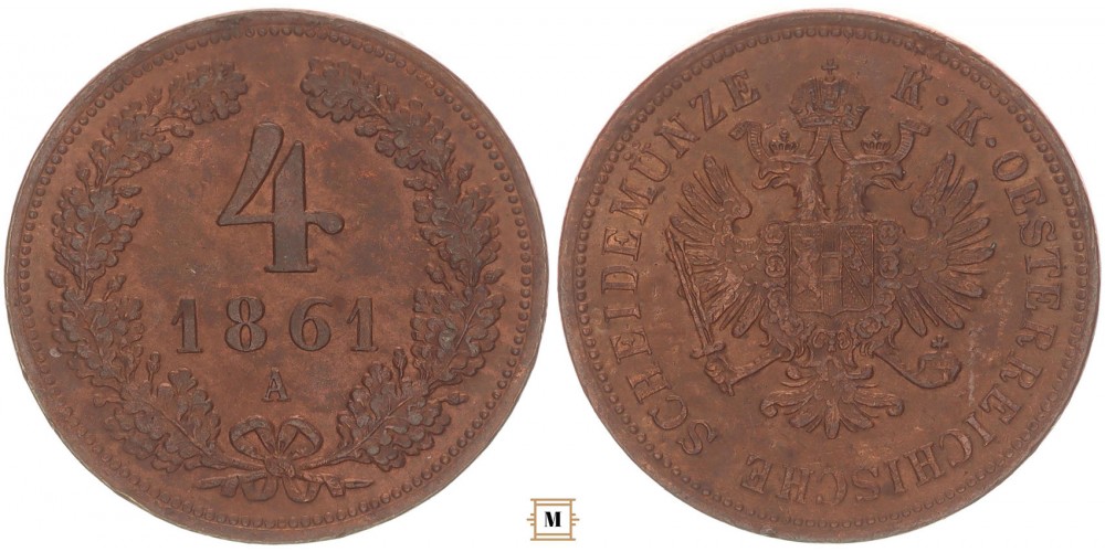 Ausztria 4 kreuzer 1861 A