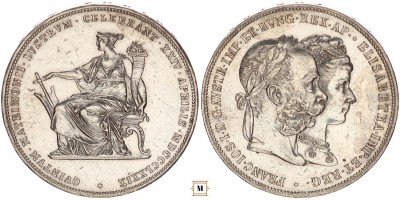 Ferenc József 2 gulden Ezüstlakodalom 1879