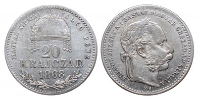 Ferenc József 20 krajcár 1868 KB