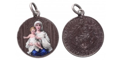 20 krajcár 1844 Szűz Mária zománcképpel