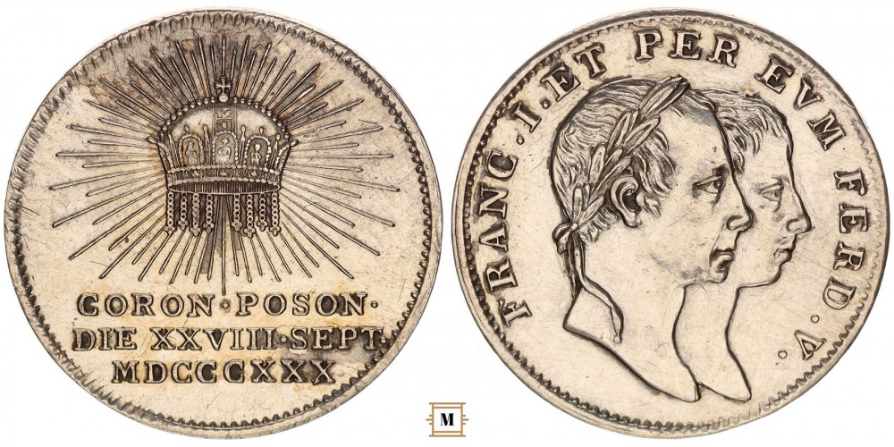 V. Ferdinánd pozsonyi koronázási zseton 1830