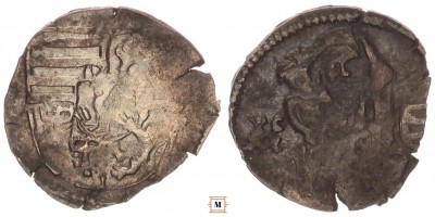 I. Mátyás 1458-90 obulus K-címerpajzs ÉH 577