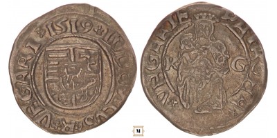II. Lajos denár 1519 K-G EH 673