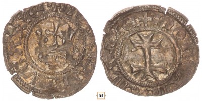 Mária 1382-87/1395 denár liliom ÉH 443