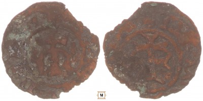 Mária 1382-87/1395 denár liliom-liliom ÉH 442 korabeli hamis