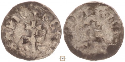 I. Lajos 1342-82 denár ÉH 432 incuse (!)