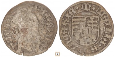 I. Mátyás 1458-90 denár C-liliom ÉH 562