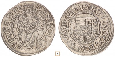 II. Lajos denár 1520 K-A ÉH 673