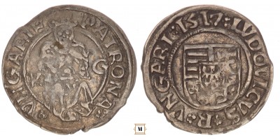 II. Lajos denár 1516 K-G ÉH 673