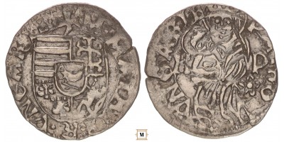 I. Mátyás 1458-90 denár K-P rozetta ÉH 567