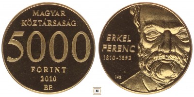 5000 forint Erkel Ferenc születésének 200. évfordulójára 2010 BP