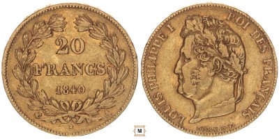 Franciaország 20 frank 1840 A