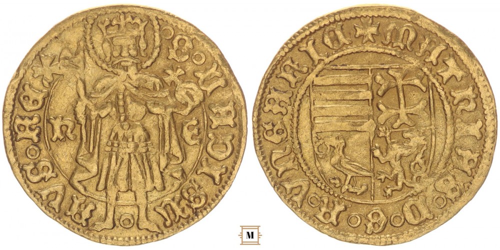 I. Mátyás aranyforint n - E 1458-1459 AK36/15C