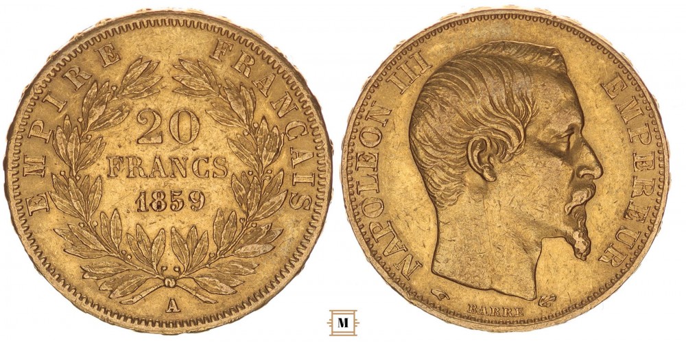 Franciaország 20 frank 1859 A