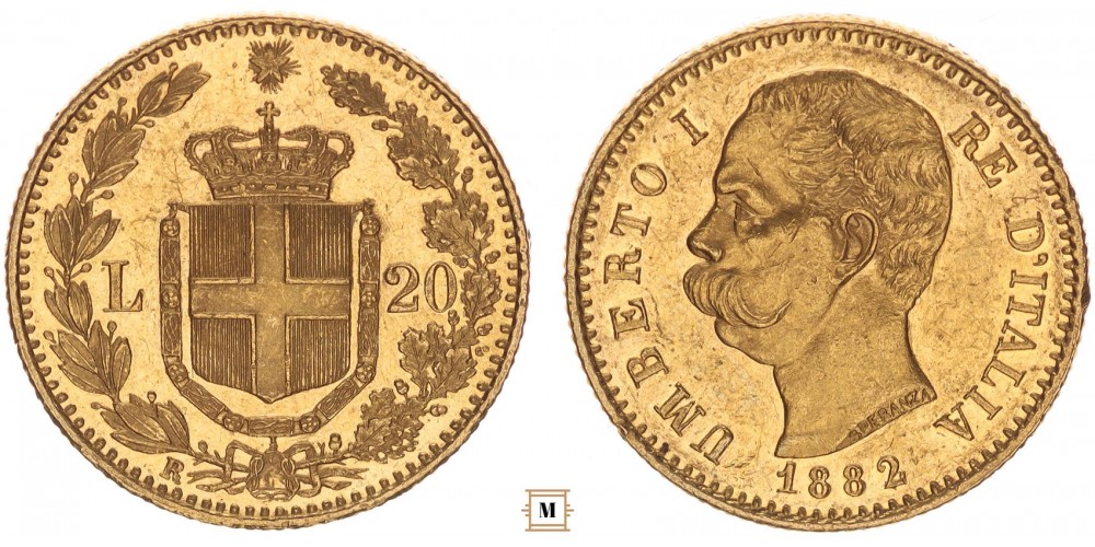 Olaszország 20 lire 1882 R