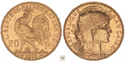 Franciaország 20 frank 1912