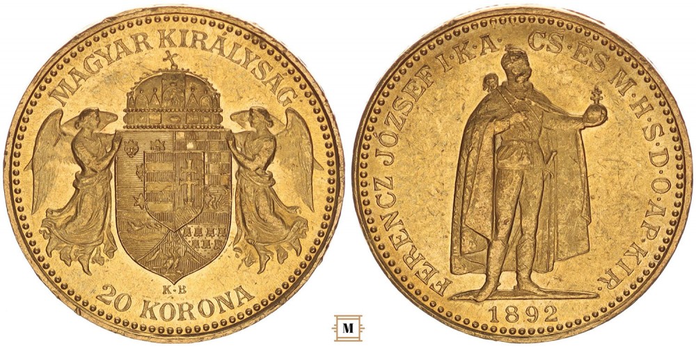 Ferenc József 20 korona 1892 KB