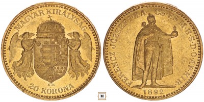 Ferenc József 20 korona 1892 KB