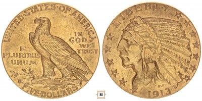 USA 5 dollár 1913