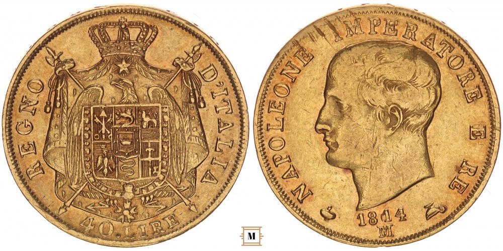 Olasz Királyság 40 lire 1814 M