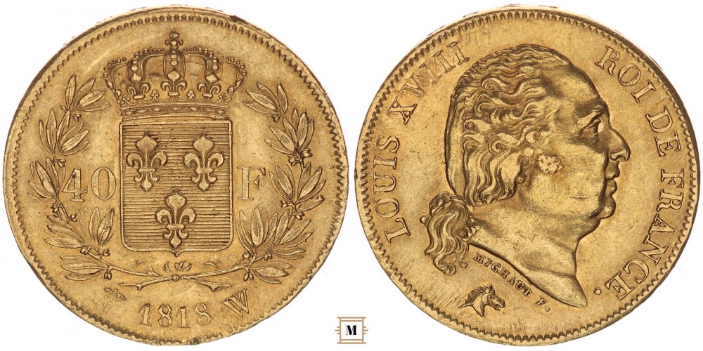 Franciaország 40 frank 1818 W