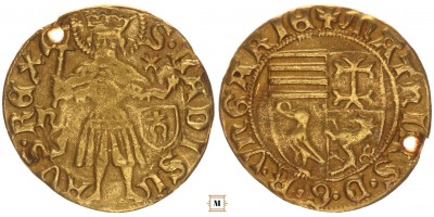 I. Mátyás aranyforint 1467 Nagyszeben AK36/29