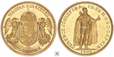 Ferenc József 20 korona 1909 KB