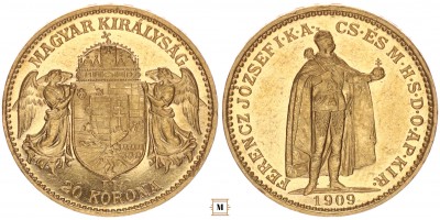 Ferenc József 20 korona 1909 KB