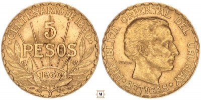 Uruguay 5 peso 1930