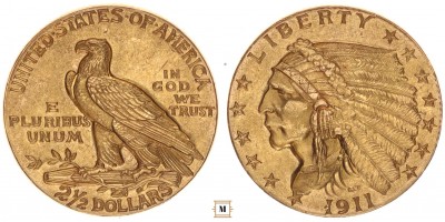 USA 2 1/2 dollár 1911