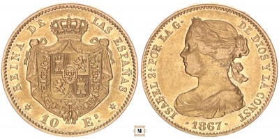 Spanyolország 10 Escudos 1867