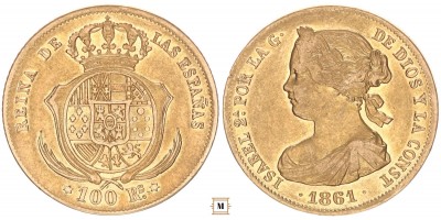 Spanyolország 100 Reales 1861