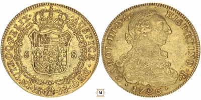 Kolumbia 8 escudos 1786 NR
