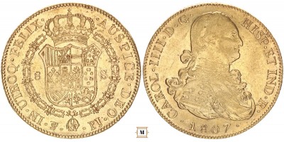 Bolívia 8 escudos 1807 Potosi