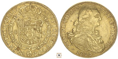 Kolumbia 8 escudos 1815 NR